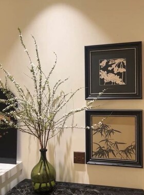 小众高级感客厅餐厅装饰画法式艺术中古风书桌床头画浮雕石膏壁画