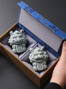 国风麒麟桌面装饰摆件高级感小众家居饰品石头工艺品发财生日礼物