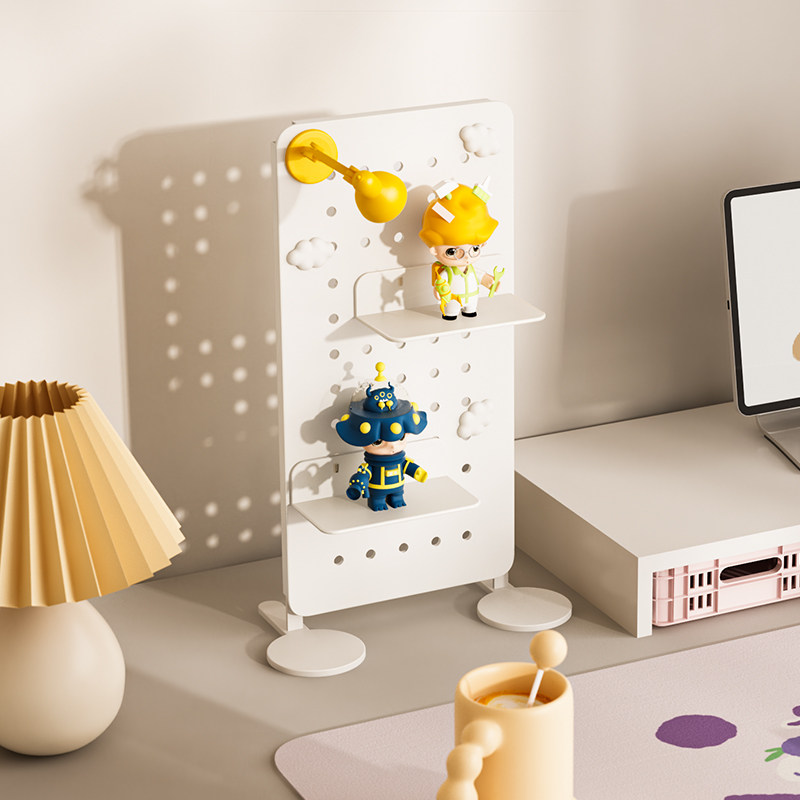 Desktop hole board storage rack without punching vertical workstation desk partition storage rack artifact metal accessories hook