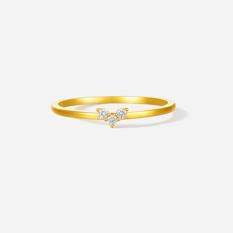 Saturday blessing gold inlaid diamond ring for women