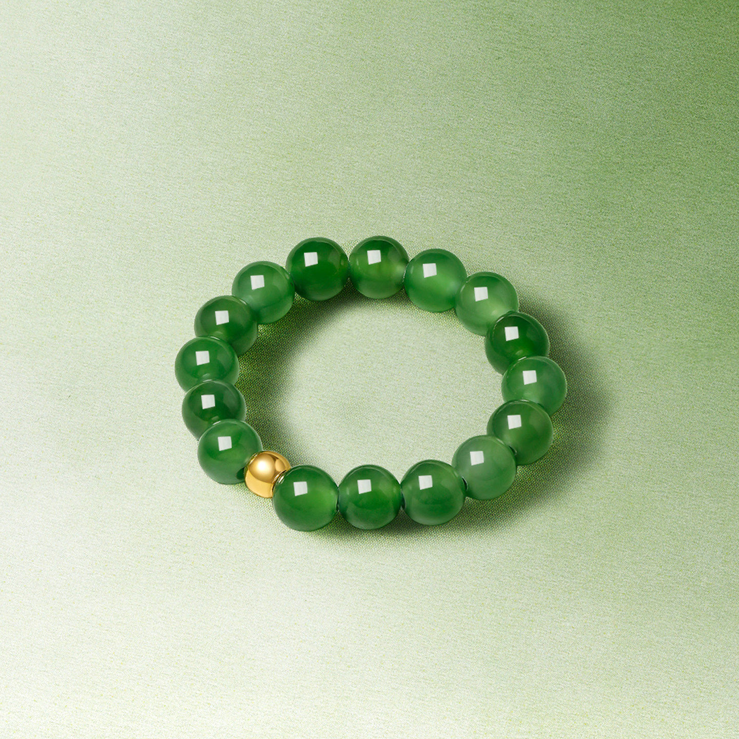 Saturday blessing 18k gold gold and jade Hetian jasper ring