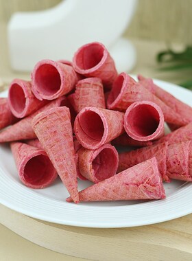 粉色迷你小甜筒脆皮冰淇淋脆筒草莓蛋筒家用蛋糕装饰蛋托裱花蛋卷