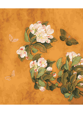自油自画 数字油画diy填色手绘手工填充油彩客厅装饰画果熟来禽图