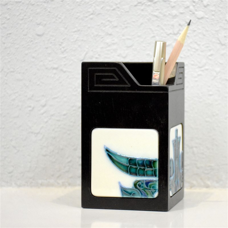 Luoyang Cultural and Creative Three-Color Art Souvenir Small Gift Ceramic Wooden Small Pen Holder Student Supplies Stationery Ornaments Pen Bucket