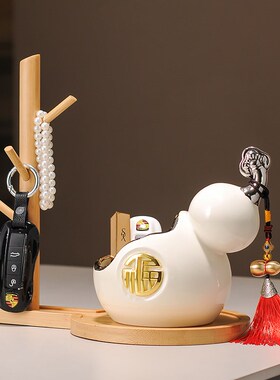 新中式葫芦放钥匙的摆件收纳托盘玄关置物架进门口入户鞋柜装饰品