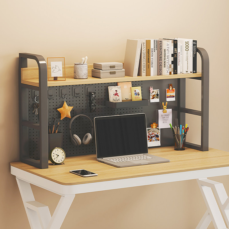 E-sports style computer desk organizer desktop storage rack desk storage rack student multi-layer bookshelf with hole board
