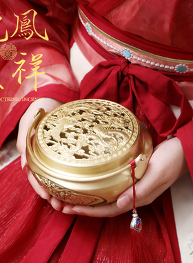 纯铜暖手炉取暖火铳结婚火炉乔迁新居老式香炉古风老铜炉手捧火冲
