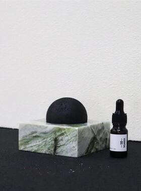 现代新中式绿色天然大理石球香薰扩香器酒店样板书房书柜桌面创意