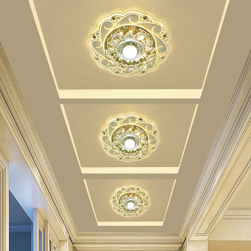 Led corridor crystal lamp corridor lamp downlight hole lamp embedded ceiling projection lamp balcony entrance entrance home creation