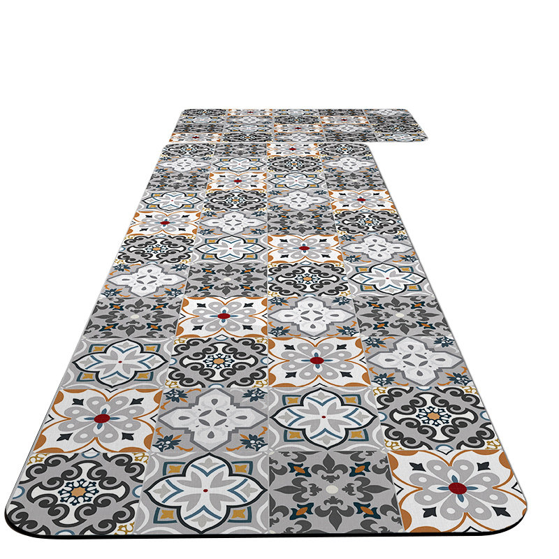 Kitchen-specific diatom mud oil-absorbing non-slip no-clean floor mats oil-proof and waterproof wipeable no-wash water-absorbent floor mats carpet