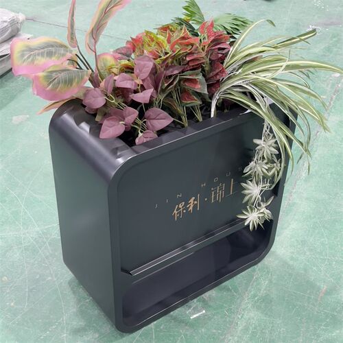 定做不锈钢花箱户外咖啡厅花坛室外铁艺隔断酒店园林景观弧形花槽 - 图2