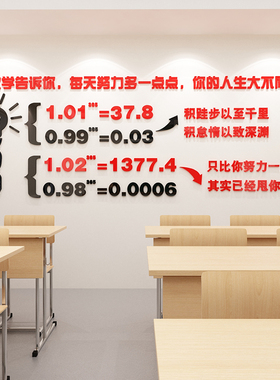 数学公式365次方励志墙贴纸 教室布置防水立体墙贴 班级文化装饰