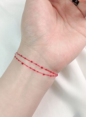 红色血滴手链项链耳钉女猎奇暗黑系十字架小众道具W项圈耳夹脚链