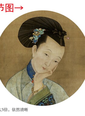 清 冷枚《春闺倦读图》客厅书房茶室装饰画挂画玄关高清卷轴字画