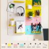Wall hole board punch-free storage rack storage wall metal hanging board wall partition living room entrance display rack