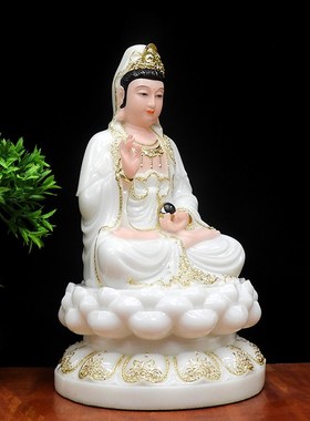 眼光娘娘神像合成汉白玉石粉佛像眼光圣母明目元君仿玉石眼光奶奶