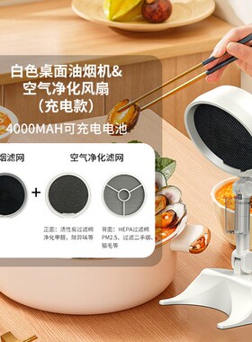 桌面吸抽油烟机家用小型排烟机烤肉火锅除味空气净化器抽烟排风扇