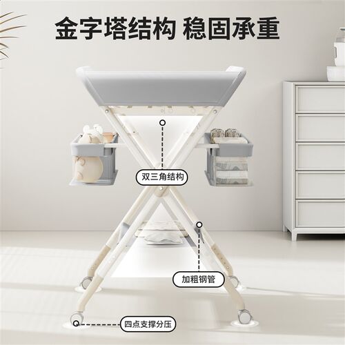 尿布台婴儿护理台宝宝床上抚触洗澡多功能可折叠新生儿换尿布台 - 图2
