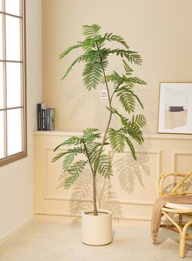 蓝色的花楹彷真绿色植物高端轻奢室内客厅盆栽装饰花彷生植物大型
