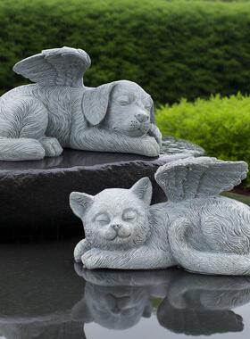 优万华可爱天使猫天使狗墓前摆件猫咪宠物装饰纪念品创意