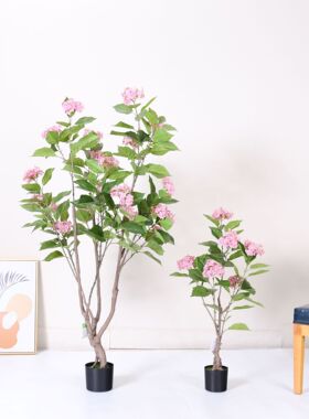 仿真绿植感绣球花树假树盆栽室内客厅摆件假植物落地家居装饰