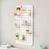 Solid wood hole board hanging board wall decorative partition shelf desk background wall rack display rack storage rack
