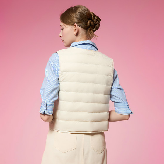 2026秋冬鹅绒轻薄羽绒服女内胆保暖马甲背心内搭马夹短款V领内穿