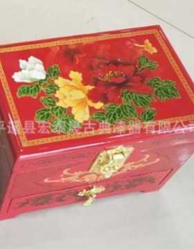 平遥 漆器首饰箱 抽屉首饰柜 木制工艺品礼品包装盒