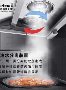 快霸烟罩净化一体机加厚不锈钢油烟净化器烟雾净化器商用过滤器AA