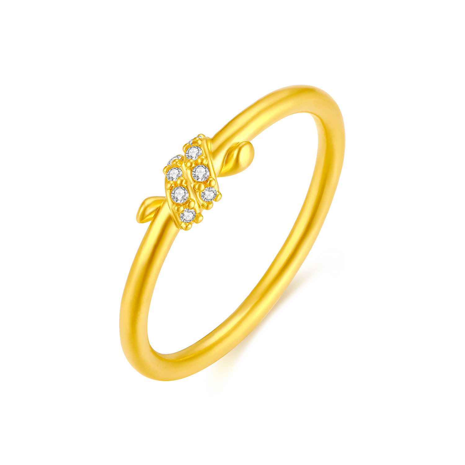 Jinzhifu Rope Knot Gold Ring Women's 2026 New 6D Pure Gold Inlaid Ring