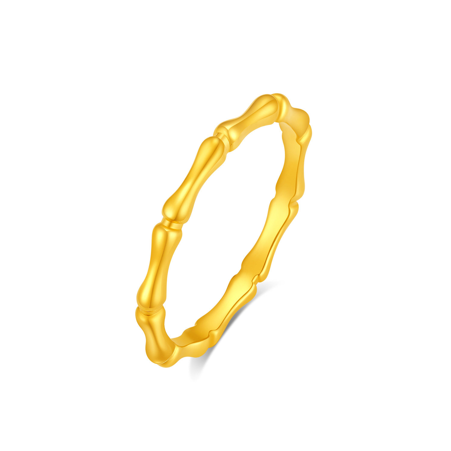 Jinzhifu Pure Gold 5D Bamboo Ring Small Weight