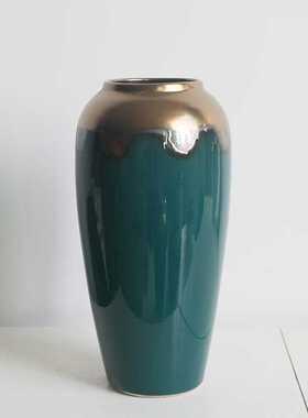 新中式花瓶摆件现代中式陶瓷器三件套简约插花盆水培客厅