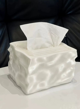 下沉式水波纹纸巾盒3D打印摆件