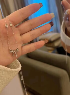 妲己粉钻爱心项链女简约