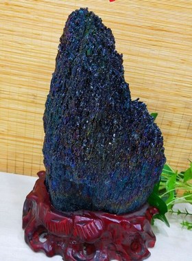 包邮七彩矿碳化硅摆件天然矿物晶体观赏石奇石收藏礼品客厅原石头