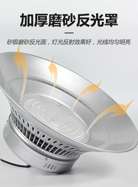 上海亚明草帽工矿灯照明led高亮100150W防尘防潮仓库车间吊灯罩厂