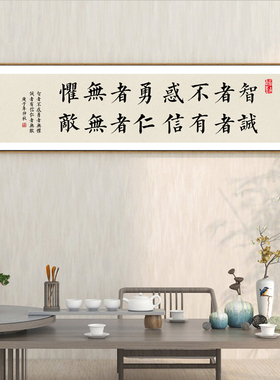 只争朝夕不负韶华办公室励志字画曾国藩新中式书房茶室横幅装饰画