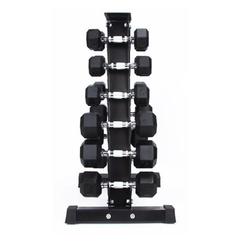 Dumbbell racks can be placed on hexagonal plastic sheets at home