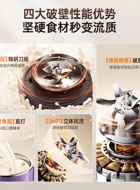 大宇分体破壁机家用全自动新款豆浆机轻音五谷杂粮辅食搅拌烹饪机