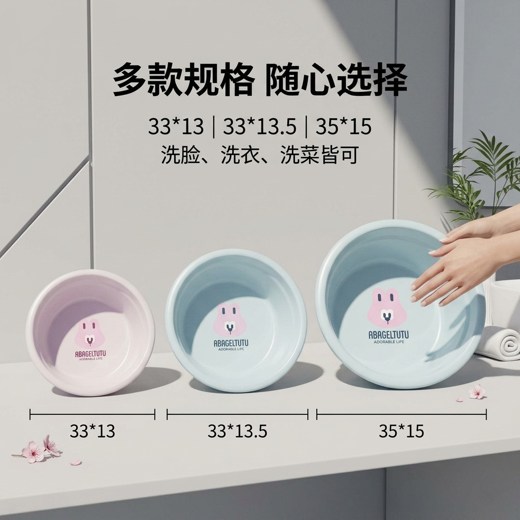 可爱洗脸盆家用加厚塑料盆婴儿宝宝洗衣盆
