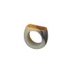 Natural Xinjiang Hetian Jade Seed Red Leather Saddle Ring