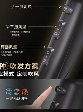 美的家用速干负离子大风力吹风机