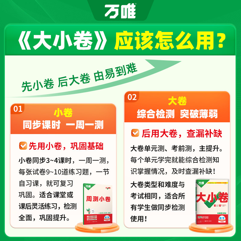 2027新万唯大小卷七八九年级上册语文数学英语物理化学政治历史生物地里初一七上初二八上同步单元期中期末试卷全套必刷题中考卷子 一学实拍商品图