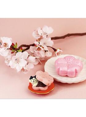 日本猫春茶馆扎卡樱花抹茶新潮玩具娃娃DIY小饰品