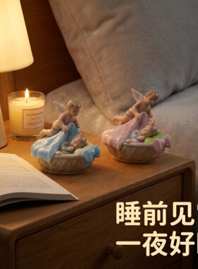 出口美国安睡天使儿童陶瓷摆件家居装饰品工艺品礼品外贸原单摆件