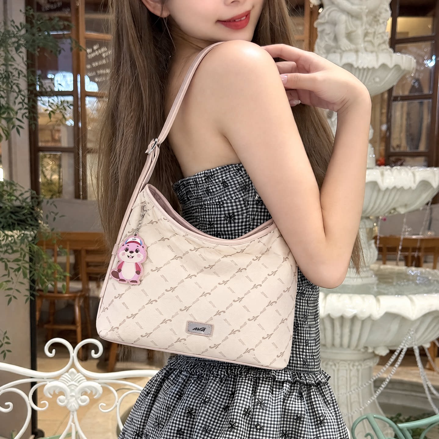 单肩hobo包老花防水PVC通勤托特包大容量女2026新款女大学生上课