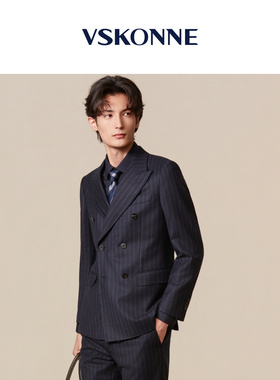 VSKONNE西服晚宴条纹印花领带男
