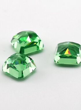 浅绿色正方倒角超闪冰花切锆石裸石人造高碳钻首饰镶嵌用主石