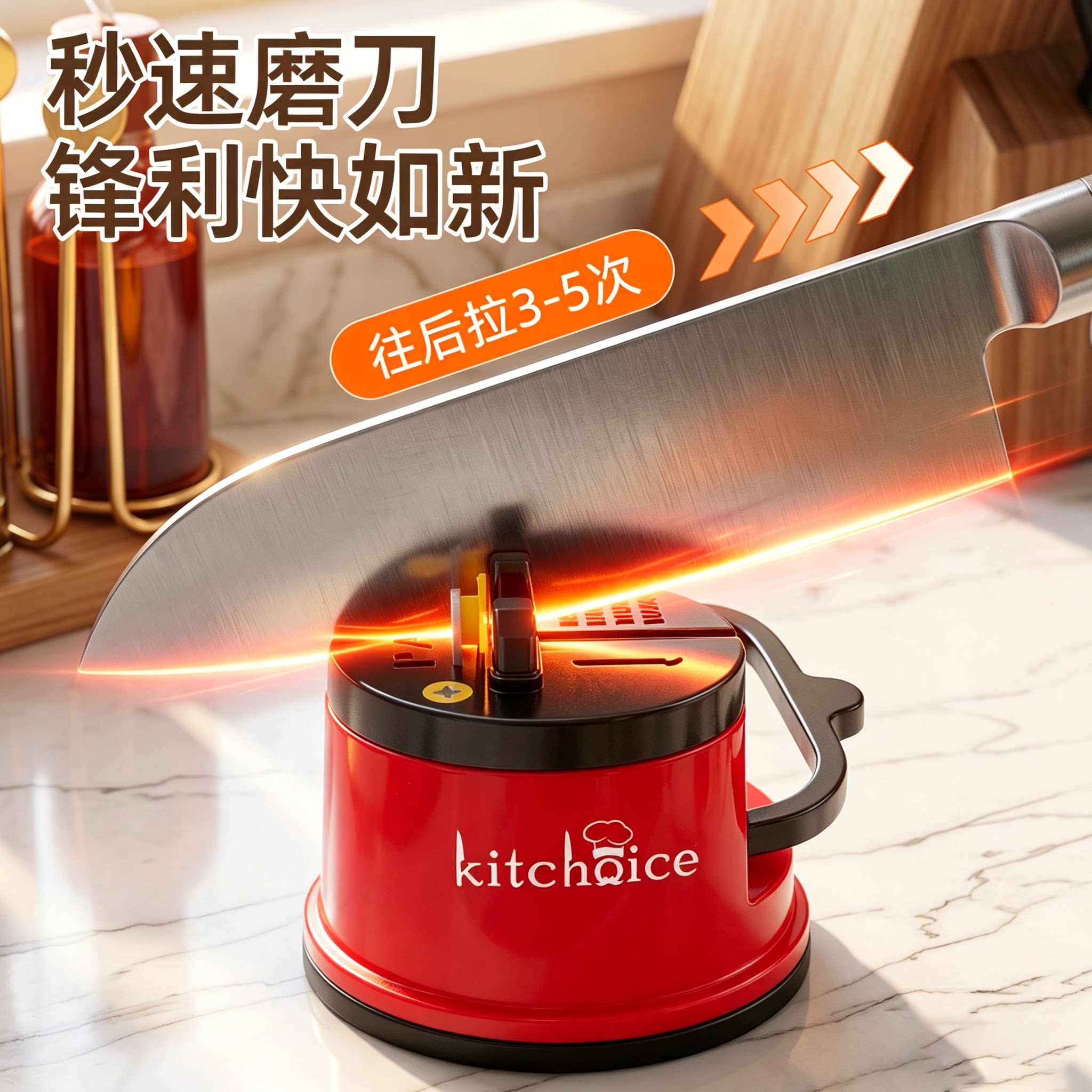 磨刀神器磨刀石家用菜刀剪刀快速陶瓷钨钢棒厨师专用磨刀器