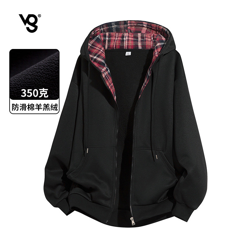 【VUUG】连帽开衫羊羔绒外套350克
